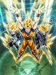 Super Saiyan Goku & 
Super Saiyan Vegeta & Super Saiyan Trunks (Teen)