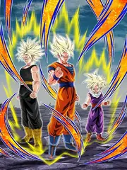 Super Saiyan Goku & Super Saiyan Gohan (Youth) &
Super Saiyan Trunks (Teen)